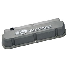 Ford 302-137 Sb Ford Slant-edge Gray Valve Covers Tall W Ford Racing Logo