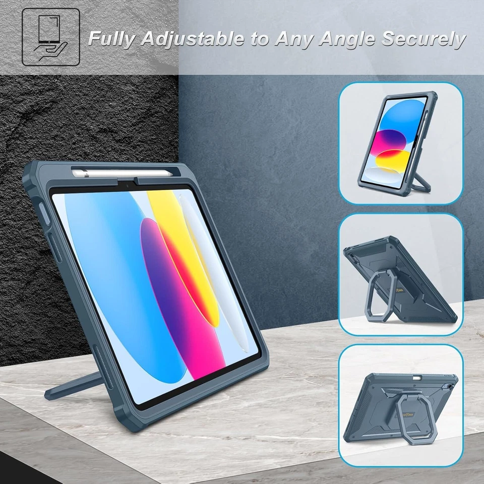 Case for iPad (A16) 11th Gen 11 Inch (2025) 360 Degree Rotating Rugged Cover - Image 3 of 4