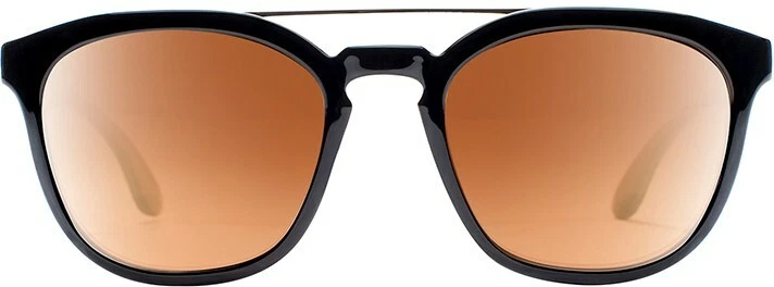 Gafas de sol redondeadas polarizadas Nativas negras brillantes Sixty Six 58-19-125 R2117 Foto 2 de 4