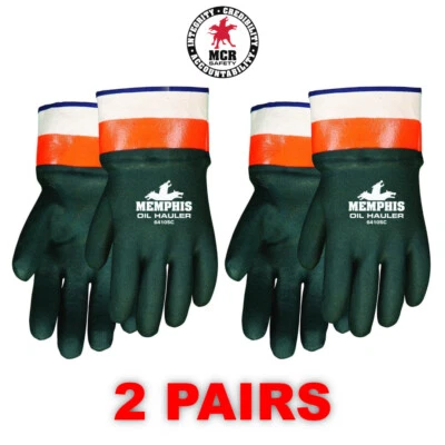MCR Safety 6410SC Large Oil Hauler Memphis Chemical Resistant Gloves (2 PAIRS)
