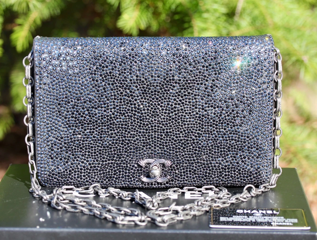 CHANEL *SWAROVSKI CRYSTAL* Strass RHW Classic Flap Bag w/Stones