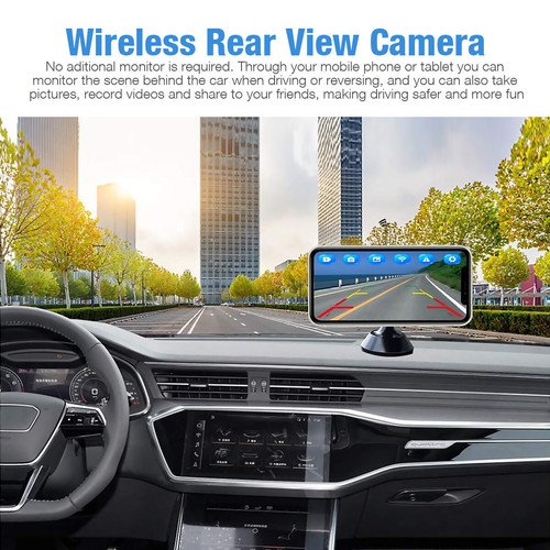US 175°WiFi Wireless Car Rear View Cam Backup Reverse Camera iPhone Android IOS - Picture 8 of 11