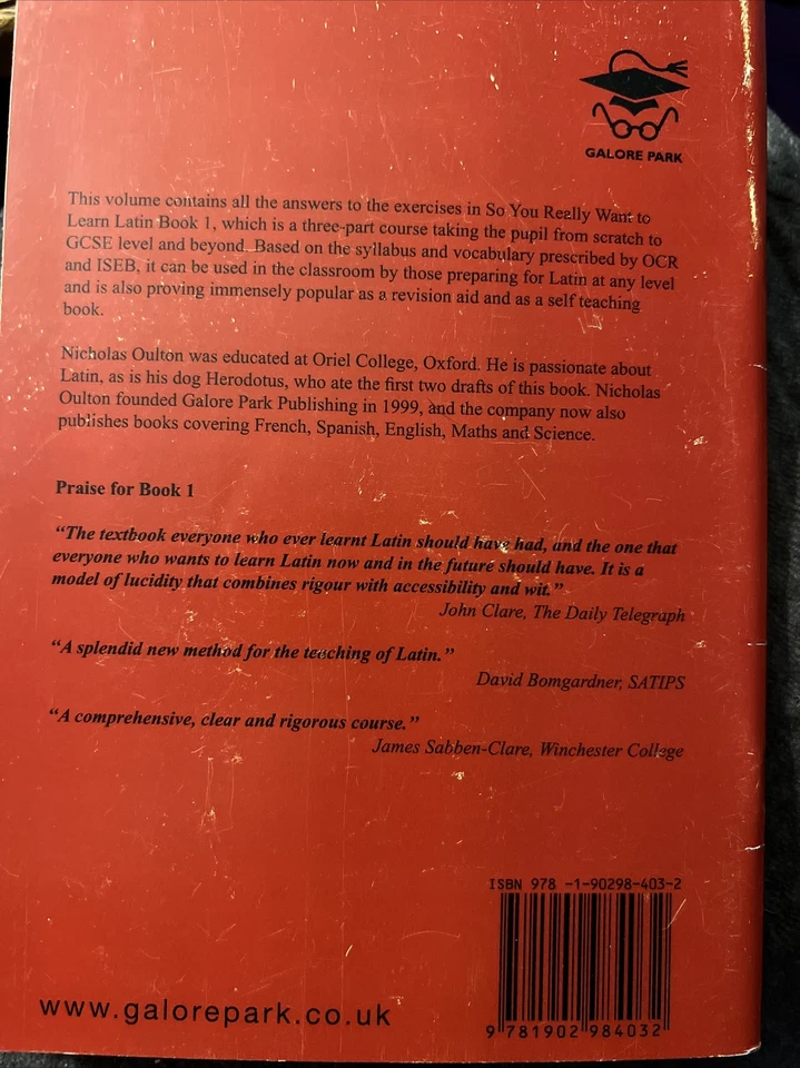 SO YOU REALLY WANT TO LEARN LATIN BOOK 1 ANSWER BOOK (SO By N R R Oulton A2 - Image 2 of 4