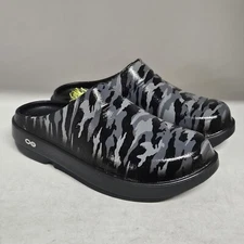 Oofos Oomg  Black Camo Slip On Comfort Recovery Clogs Womens Size 7