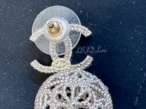 Pendientes de bola de oro CHANEL 18C filigrana de metal largo crucero de bronce CC - Imagen 3 de 7