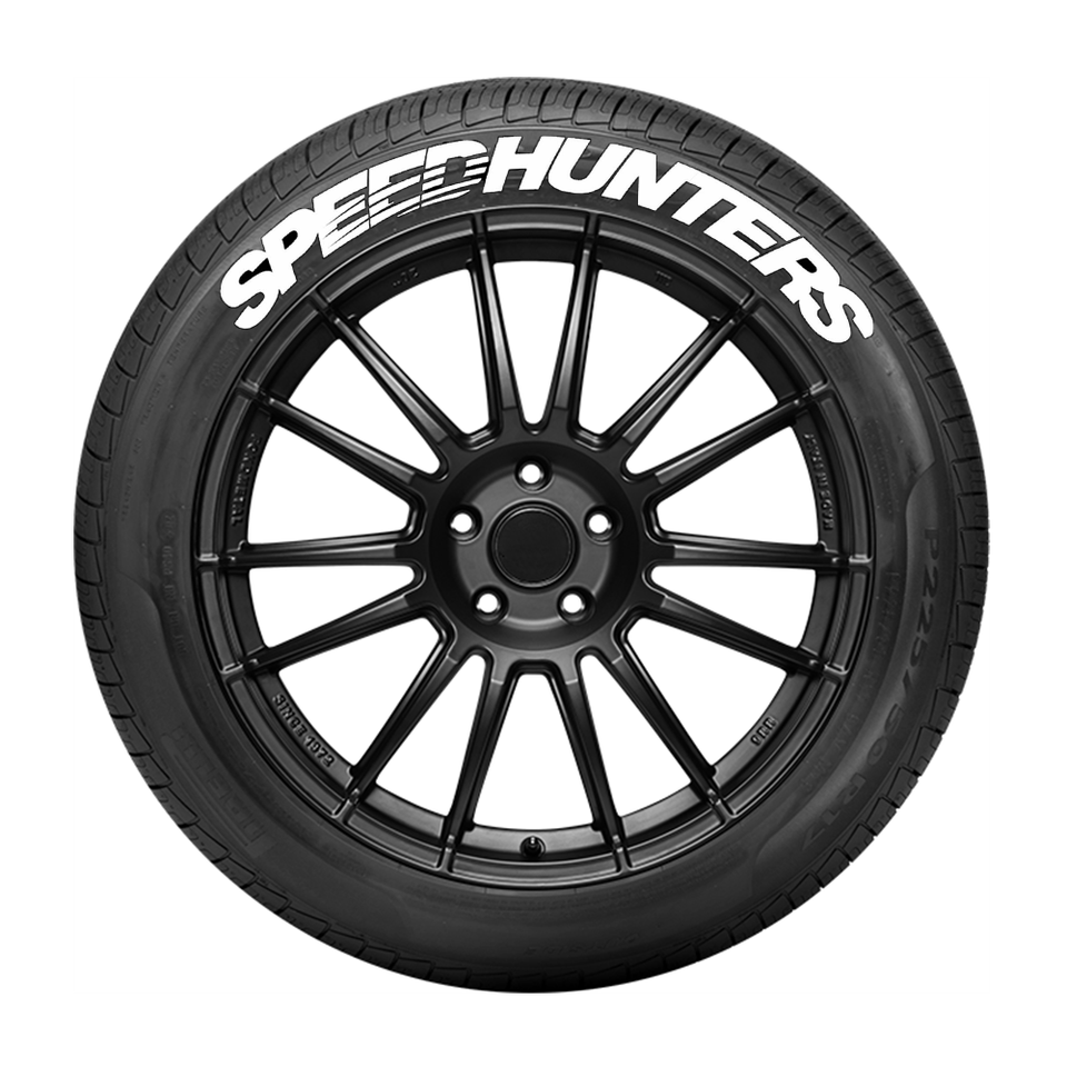 SPEEDHUNTERS Permanent Tire Lettering White Rubber SPEEDHUNTERS White Permanent Tire Lettering Stickers - 4 Sets, 1.38 Height, Universal Fit For 15-24 Wheels 4 Quantity 235/75/15 All Season Tires