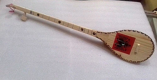 NEW ALBANIA CIFTELI SMALL HANDCRAFT FOLK TRADITIONAL MUSICAL INSTRUMENT 50 CM