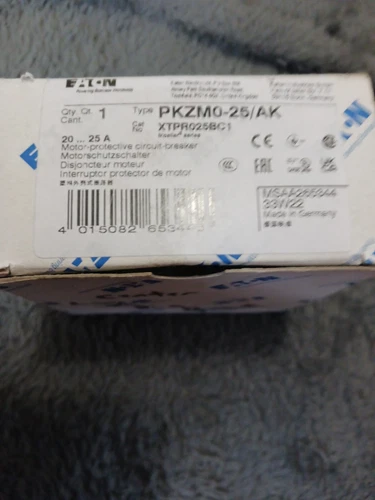 EATON #PKZMO-25/AK MOTOR PROTECTIVE CIRCUIT BREAKER 600V 25 amp