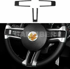 For Ford Mustang Carbon Fiber Inner Steering Wheel Button Cover Trim 2009-2014