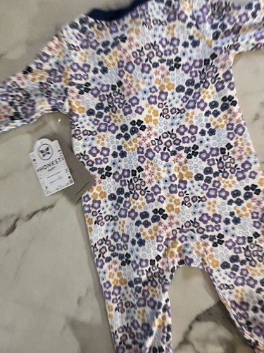 Honest Baby Organic Sleep N’ Play Footed Pajamas Girl 0-3 Months Floral Pattern - Picture 7 of 8