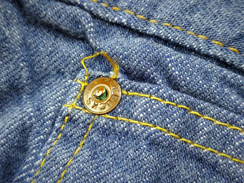 Vtg 1960s ROEBUCKS 12GA Rockabilly Country Western Workwear Denim Jeans Sz 31 - Image 4 of 4