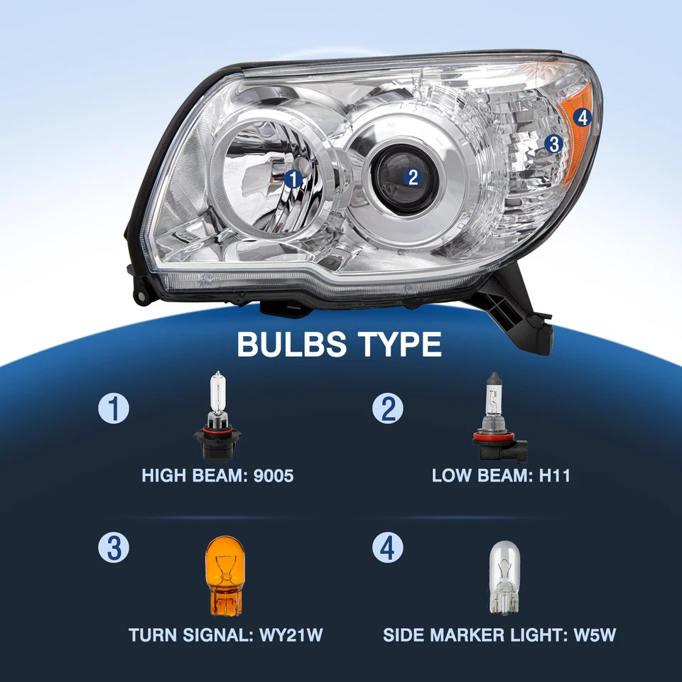 Для Toyota 4Runner 2006 2007 2008 2009 хромированные фары желтые угловые лампы L + R - Изображение 2 из 4