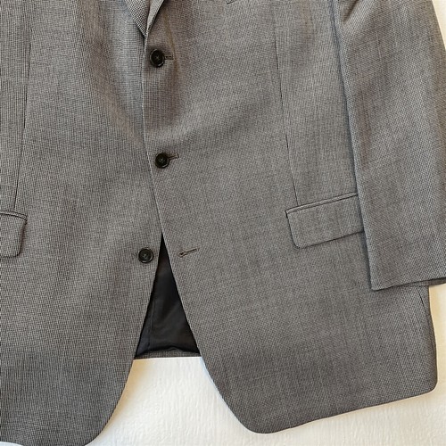Calvin Klein 50R Gray Check 100% Wool Mens Blazer Sport Coat Suit Jacket - Picture 3 of 12