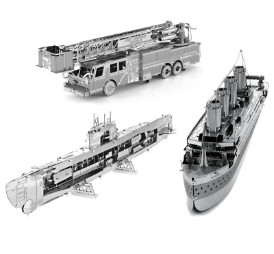 Fascinations Metal Earth German U-Boat Type XXI, Titanic & Fire Engine ...