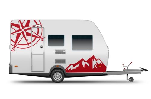 Calcomanías Stıcker Compass gráfico de montaña para remolque de viaje pequeño RV repuesto - Imagen 2 de 5
