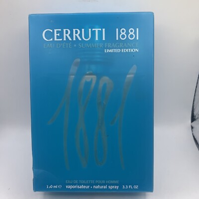 1881Eau D'ete Summer Men Nino Cerruti Eau de Toilette Spray 3.4 oz - New in box