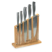 Wolfgang Puck 6-Piece Stainless Steel Knife Set with Knife Block; Carbon