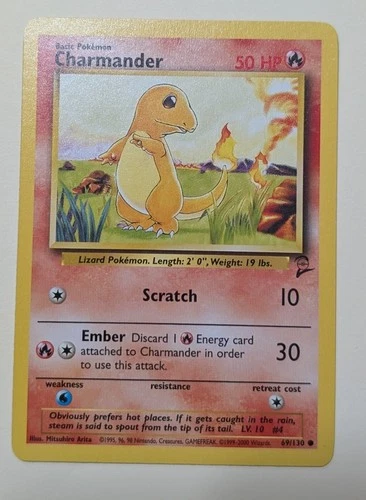 Charmander 69/130 Base Set 2 - Common Pokemon Card NM/M