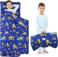 Toddler Nap Mat with Pillow - Sleeping Bag for Boys and Girls, Kids Slumber Bag