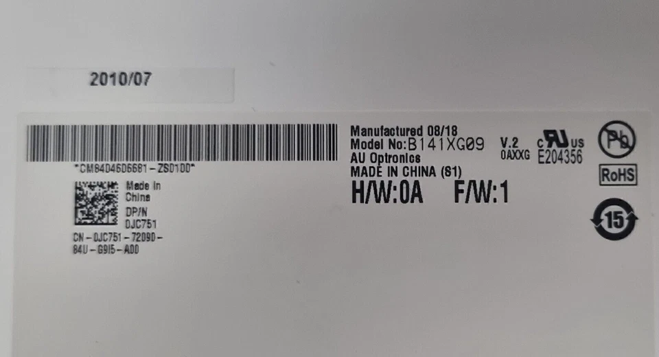 NEW AU Optronics B141XG09 V2 14.1" XGA 30pin LCD Laptop Screen for Dell - Image 3 of 3