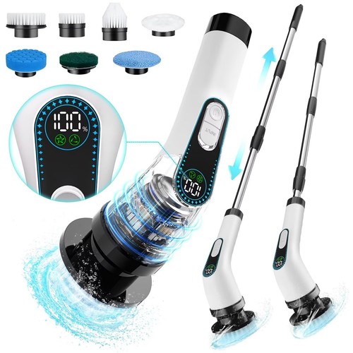 Electric Spin Scrubber Cleaning Bathroom: Shower Cleaner Brush, Cordless Powe...