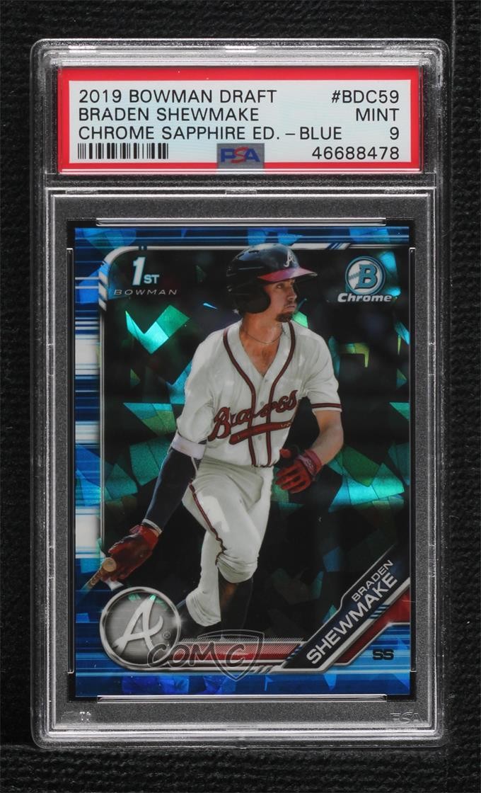 2019 Bowman BOWMAN DRAFT CHROME SAPPHIRE EDITION CHROME SAPPHIRE ED.-BLUE #BDC59 Braden Shewmake front