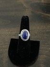 Vintage 925 Sterling Silver Blue Sapphire Ring Oval Signed "ALEX" Sz 7.25 — photo 3