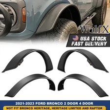 Front Rear Fender Flares 4pcs Steel For 2021-2024 Ford Bronco Protector Off-road