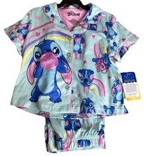 Disney Lilo  Stitch Girls 2pc Jersey Short Sleeve Top and Pant Pajama Set S 6