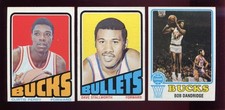 1972-1974 Topps Basketball Card Lot of (3) Milwaukee Bucks & Baltimore Bullets