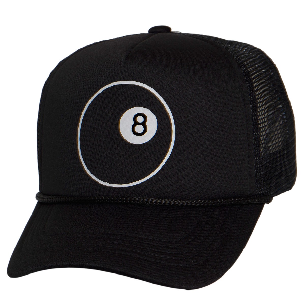 帽子 PILE TRUCKER HAT D-00901 Top Headwear Men's 8 Ball Trucker Hat - Pool Billiards Snapback
