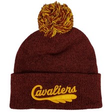Cleveland Cavs Mitchell Ness NBA Cuff Knit Beanie Hat Cap 3D Logo Maroon New