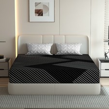 12" Queen Mattress Cooling Gel Memory Foam Medium Firm Mattress in a Box, Black