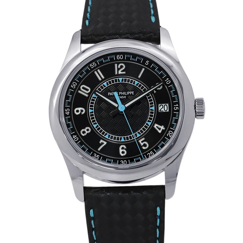 Patek Philippe — PATEK PHILIPPE Calatrava 40mm K18WG/Leather Black Dial 6007G-011