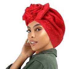 Bowknot Caps Flower Bonnet Chemo Cancer Cap Muslim Pleated Beanies Hijab Turban