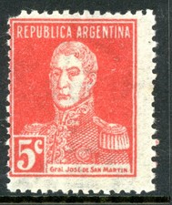 Argentina 1927 San Martin 5¢ Pelure Paper Scott #365b Mint I761