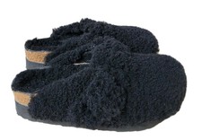 Birkenstock Papillo Boston Big Buckle Flex Platform Shearling Teddy Black 37