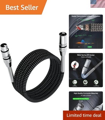 XLR Cable 6ft/2M, Microphone Cable Nylon Braided XLR Male to Female Heavy Dut...
