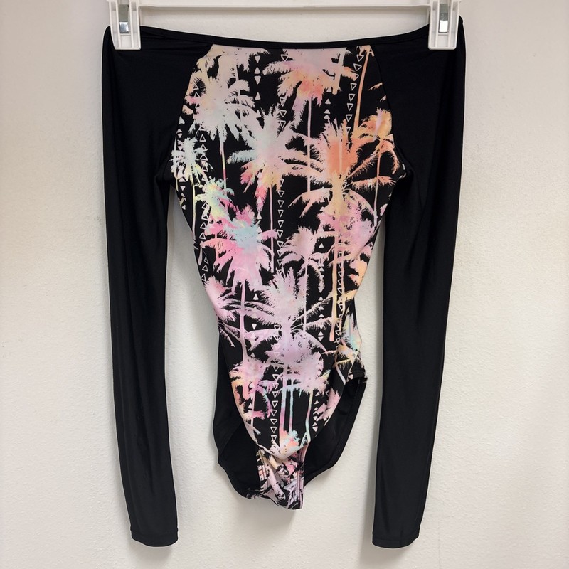 Girls One Piece Long Sleeve Bathing Suit All In Motion M 7/8 