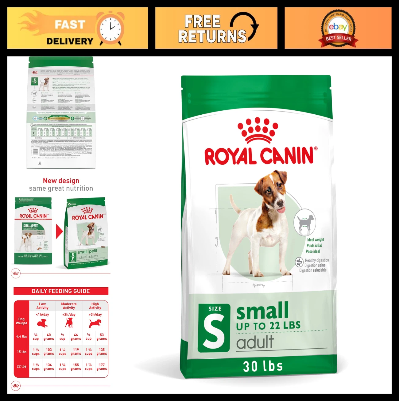Small Breed Adult Dry Dog Food - 30 lb Bag, Size Health Nutrition for Small Dogs