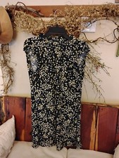Tommy Hilfiger Sz:12 Shoulder To Hem 37" Black with Lt.Yellow Floral Accents