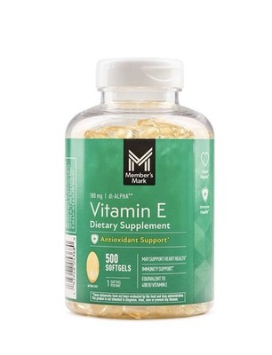 Member's Mark Vitamin E Softgels, 180 mg, 500 ct.