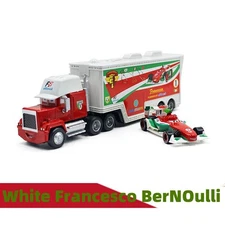 2Pcs Disney Pixar Cars  White Francesco BerNOulli Hauler Truck Diecast Toys Set