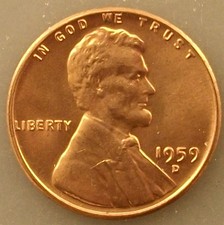 1959 D Lincoln Memorial Cent Uncirculated Red From Original Roll 1959 D Lincoln Memorial Cent Uncirculated Red From Original Roll