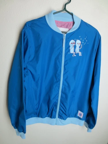 Strange Planet nathan W. Pyle Jacket Blue bubbles L cultureFly comic Windbreaker - product listing photo