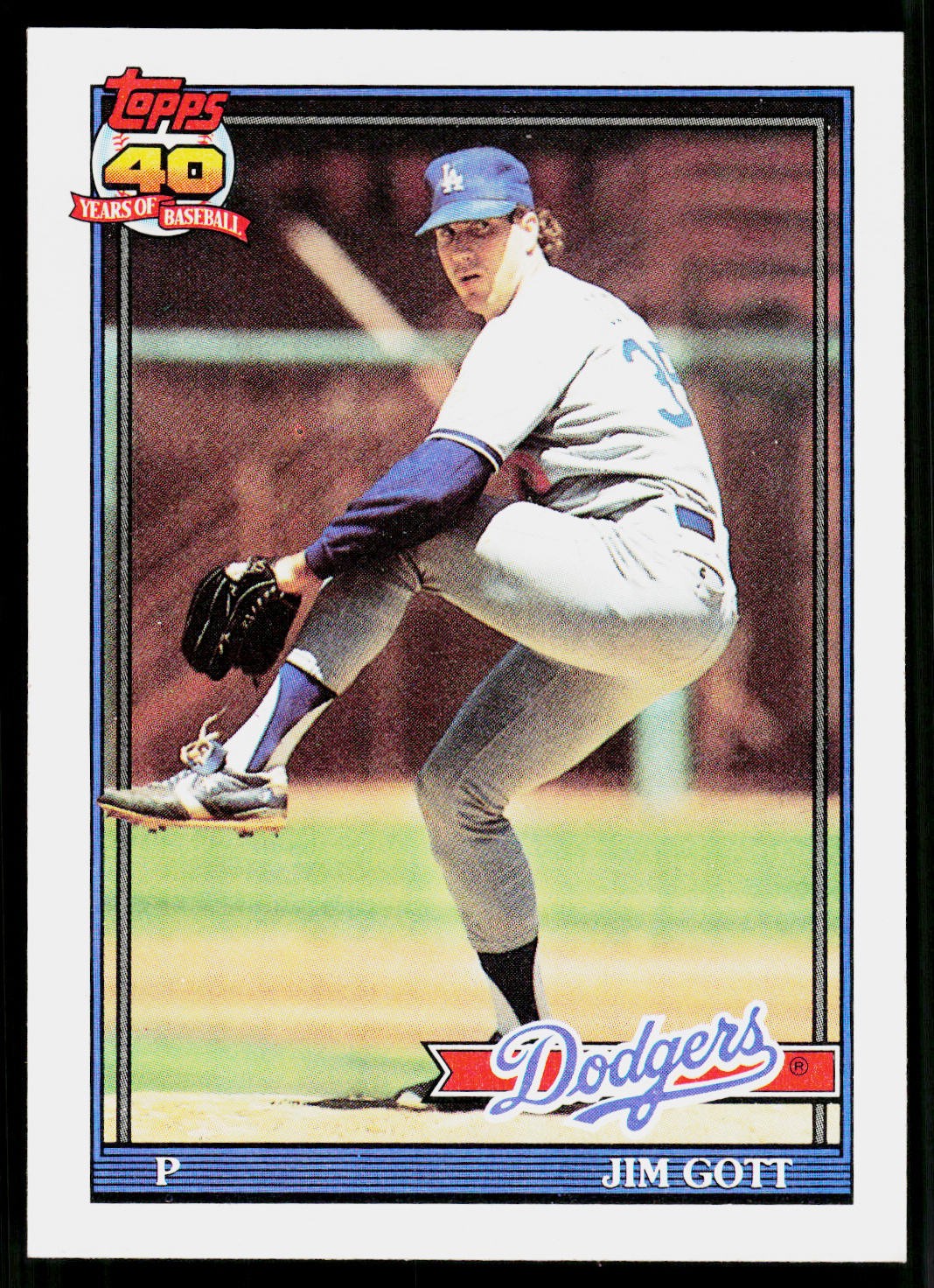 Jim Gott, 1991 Topps, #606, Los Angeles Dodgers,