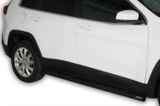 Schwellerrohre SCHWARZ mit Tritt für Jeep Cherokee KL Bj.14- Edelstahl Ø76mm TÜV