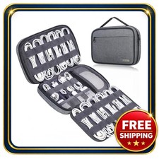 Cable Organizer Bag 10.4x7.74x1.6 Inch Travel Cord Case with Mesh Pockets