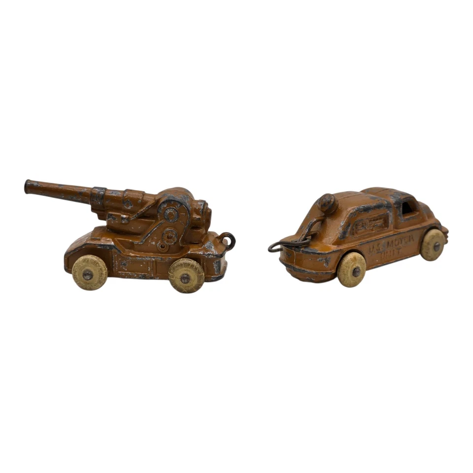 Винтажный американский моторный блок Barclay Lead BV78 с гаубицей 4 колеса игрушка военного назначения  - Изображение 4 из 4