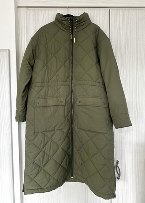 White Stuff Green Long Quilted Coat White Stuff Lorena Quilted